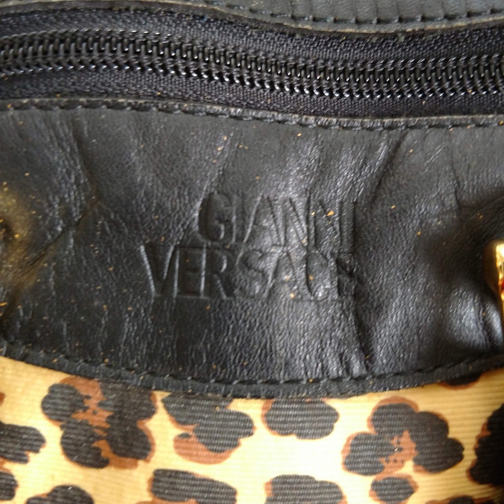 Vintage Versace Leopard Boston Handbag - Picture 3 of 8